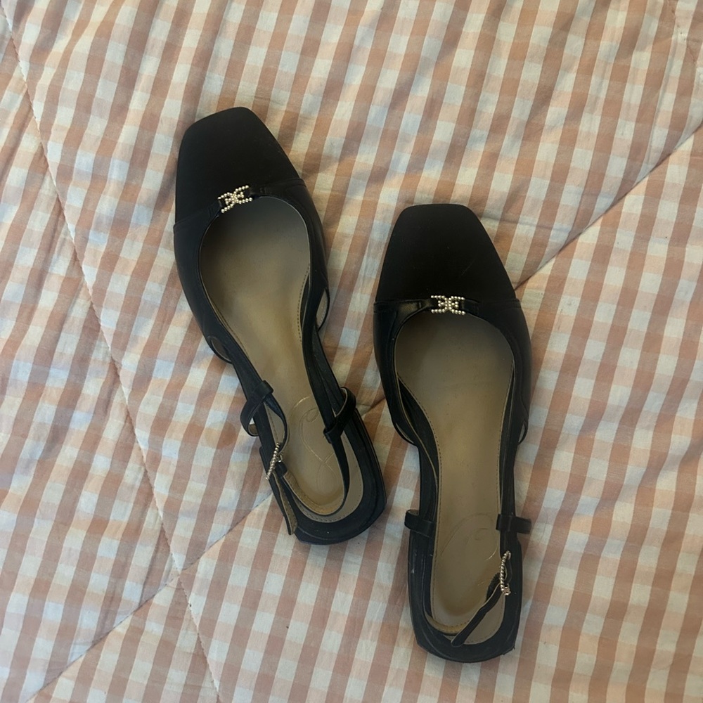 Sam Edelman Black Flats with Gold Accent